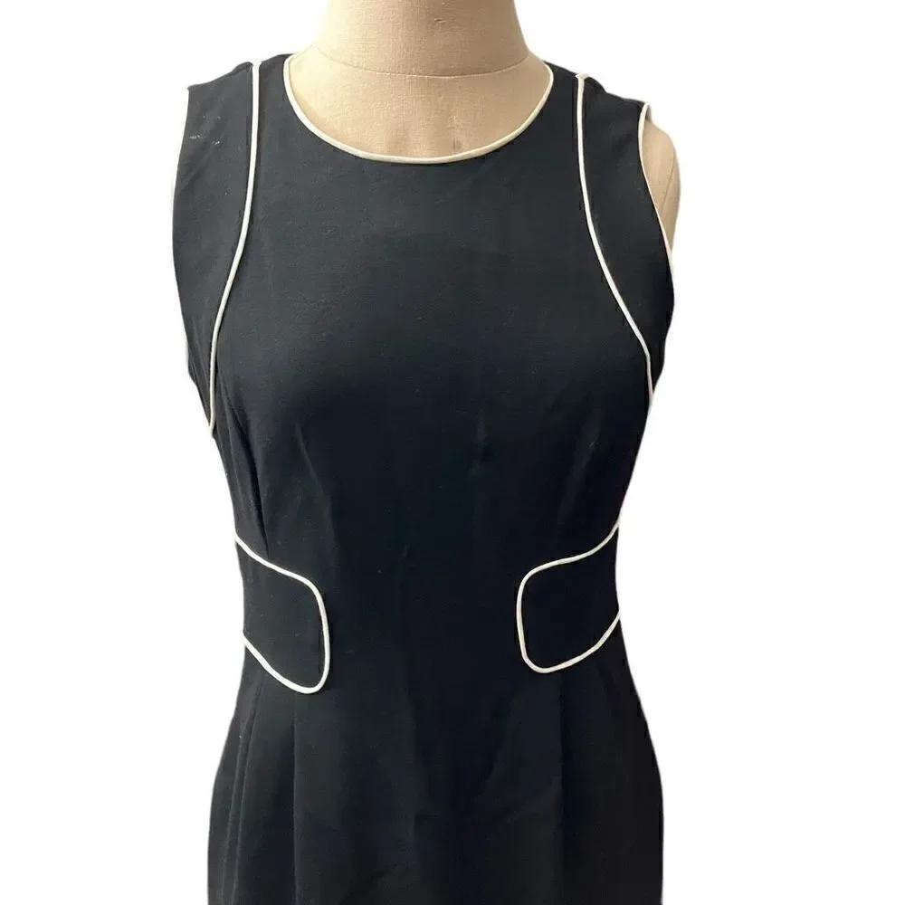 Worth Classic Black w/White Piping Dress / SZ: 2